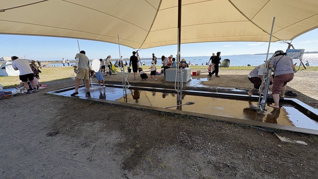 葛西海浜公園の水洗い場の様子